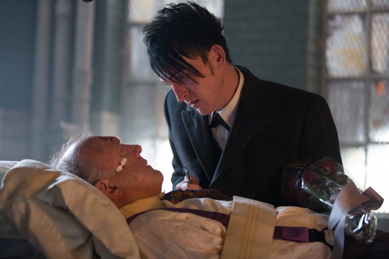 GOTHAM: Oswald Cobblepot (Robin Lord Taylor, R) pays a special visit to Carmine Falcone (John Doman, L) in the ÒAll Happy Families Are AlikeÓ episode of GOTHAM airing Monday, May 4 (8:00-9:00 PM ET/PT) on FOX. ©2015 Fox Broadcasting Co. Cr: Jessica Miglio/FOX