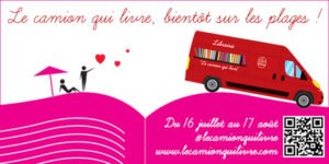 book truck - La Camion qui livre du Livre de Poche en tournée camion qui livre plages