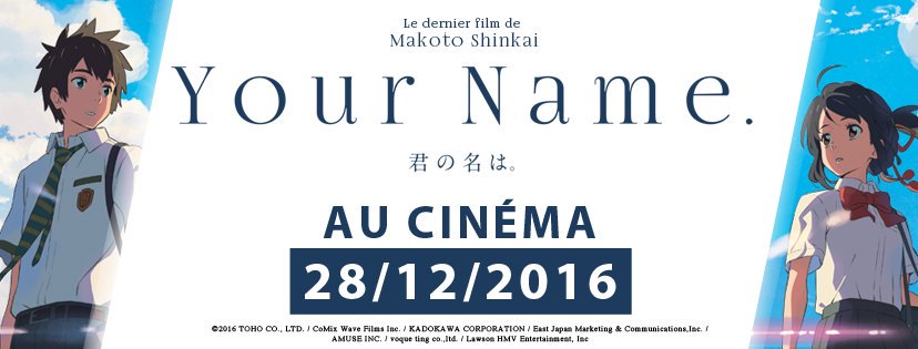 your name - Your Name, carton au Japon, arrive en France pour la fin d'année your name